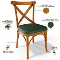 Cadeira Para Sala De Jantar E Estar Living Estofada ávila L02 Couríssimo Verde Musgo - Lyam - 7