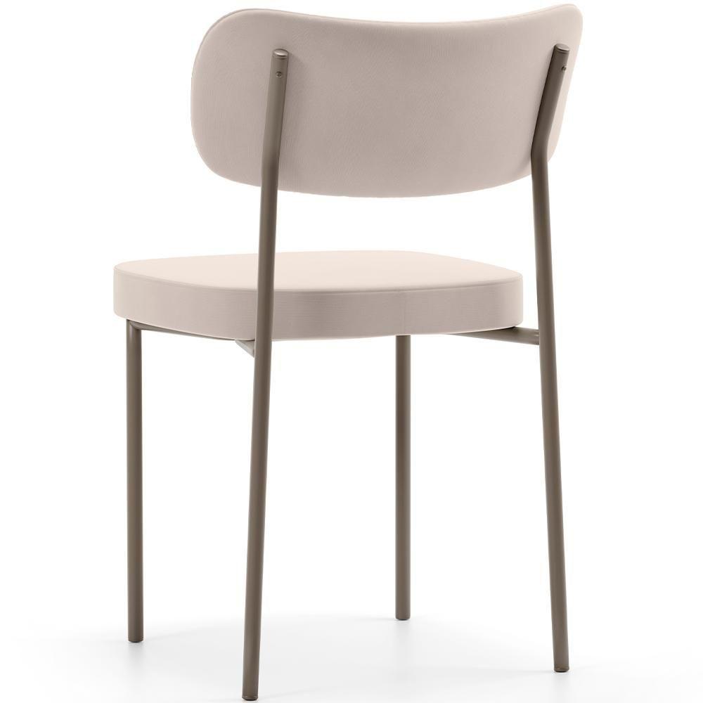 Kit 02 Cadeiras Para Sala De Jantar Melina Base Arena L02 Suede Bege - Lyam Decor - 4