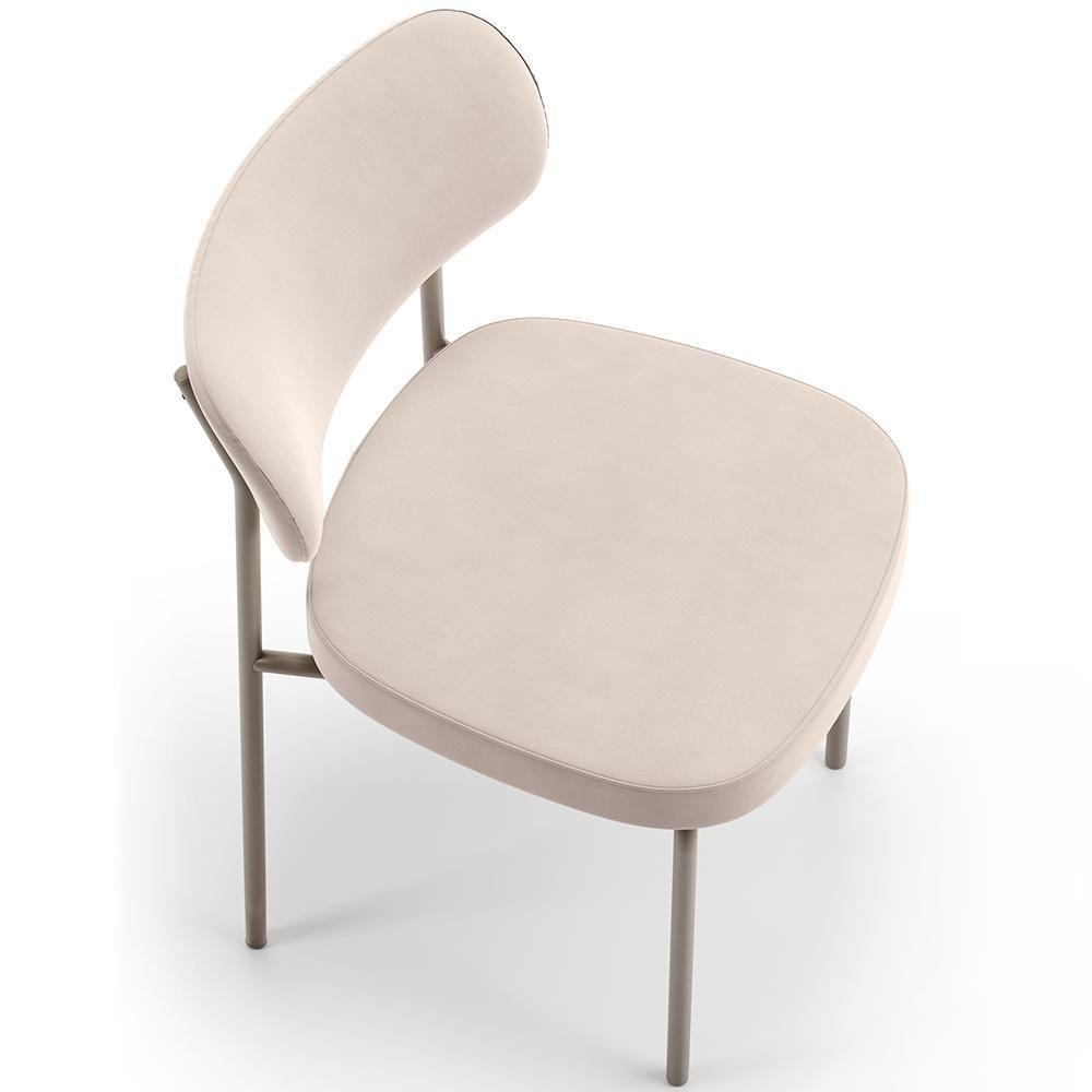 Kit 02 Cadeiras Para Sala De Jantar Melina Base Arena L02 Suede Bege - Lyam Decor - 5