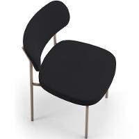 Kit 02 Cadeiras Para Sala De Jantar Melina Base Arena L02 Suede Preto - Lyam Decor - 5