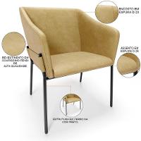 Kit 4 Cadeiras Para Sala De Jantar Estar Living Olívia L02 Couríssimo Fendi - Lyam Decor - 7