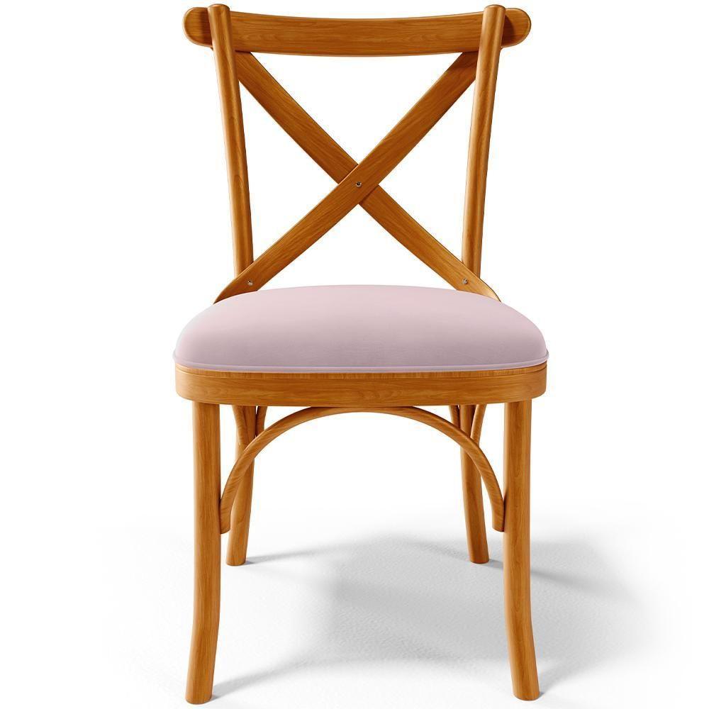 Kit 04 Cadeiras Para Sala De Jantar E Estar Living Estofada ávila L02 Suede Rosê - Lyam - 4