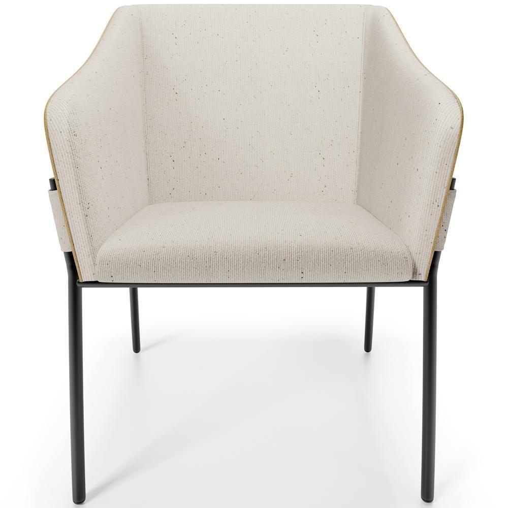 Kit 5 Cadeiras Para Sala De Jantar Estar Living Olívia L02 Linho Cru Couríssimo Fendi - Lyam Decor - 5