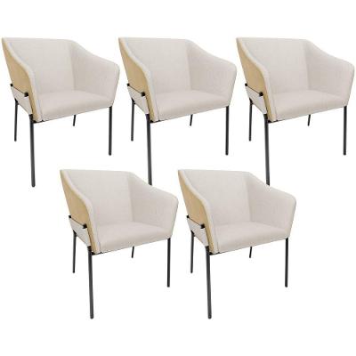Kit 5 Cadeiras Para Sala De Jantar Estar Living Olívia L02 Linho Cru Couríssimo Fendi - Lyam Decor
