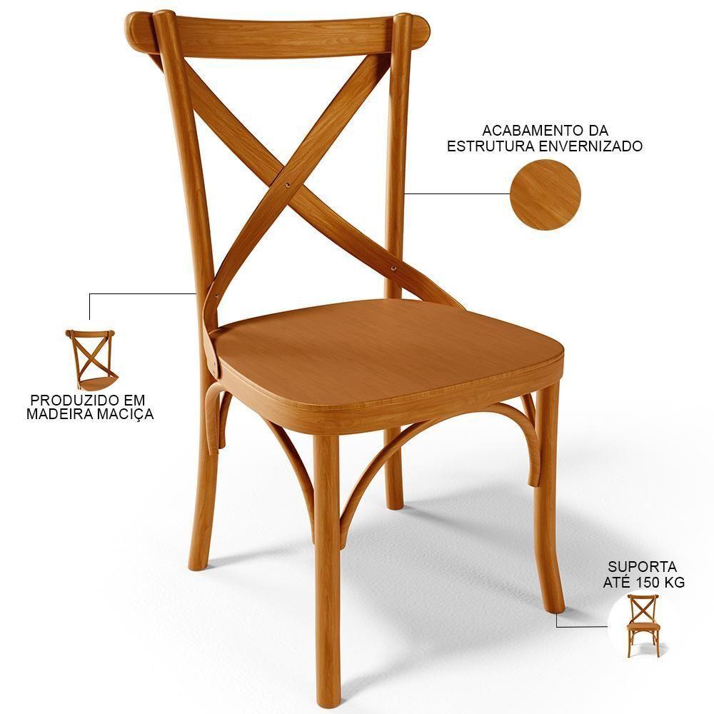 Kit 02 Cadeiras Para Sala De Jantar E Estar Living ávila L02 Madeira Maciça - Lyam - 6