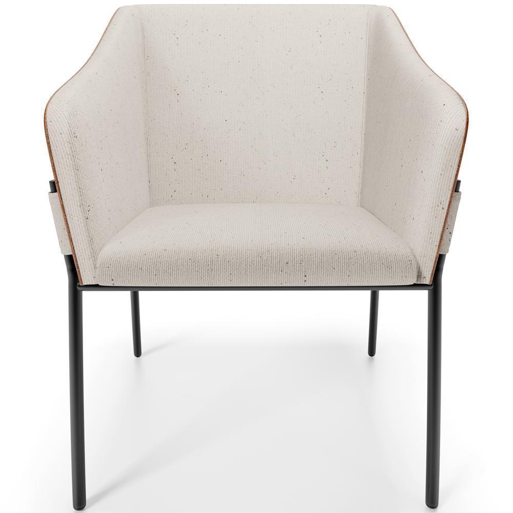 Kit 4 Cadeiras Para Sala De Jantar Estar Living Olívia L02 Linho Cru Couríssimo Camel - Lyam Decor - 5