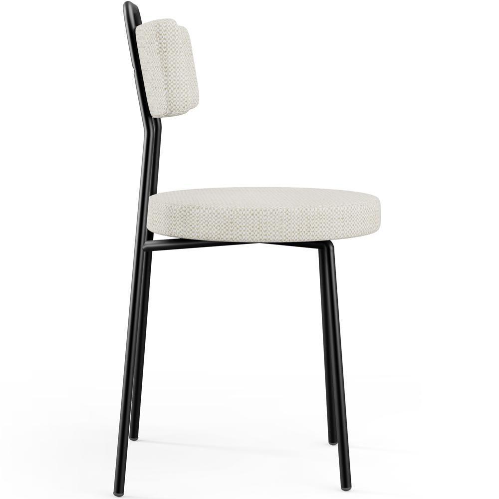 Kit 06 Cadeiras Decorativas Estofada Para Sala De Jantar Barcelona L02 Linho Champagne - Lyam - 2