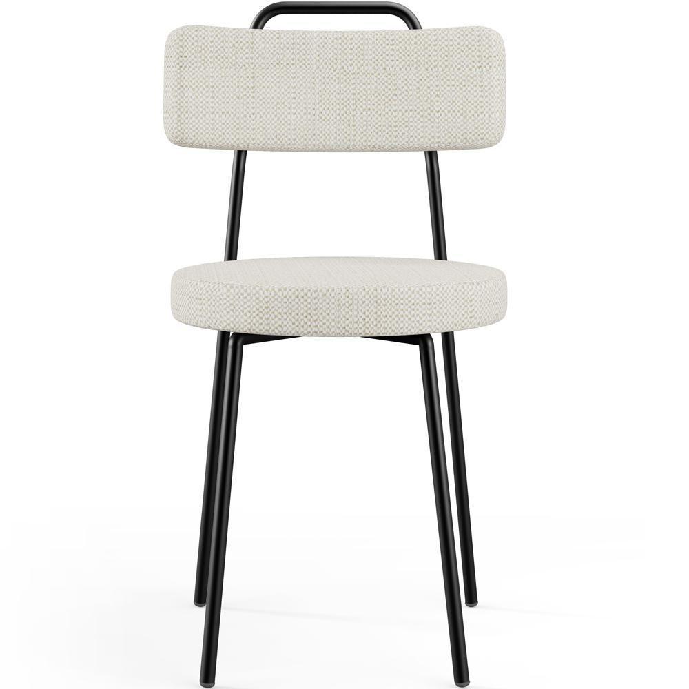 Kit 06 Cadeiras Decorativas Estofada Para Sala De Jantar Barcelona L02 Linho Champagne - Lyam - 3