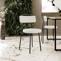 Kit 06 Cadeiras Decorativas Estofada Para Sala De Jantar Barcelona L02 Linho Champagne - Lyam - 7