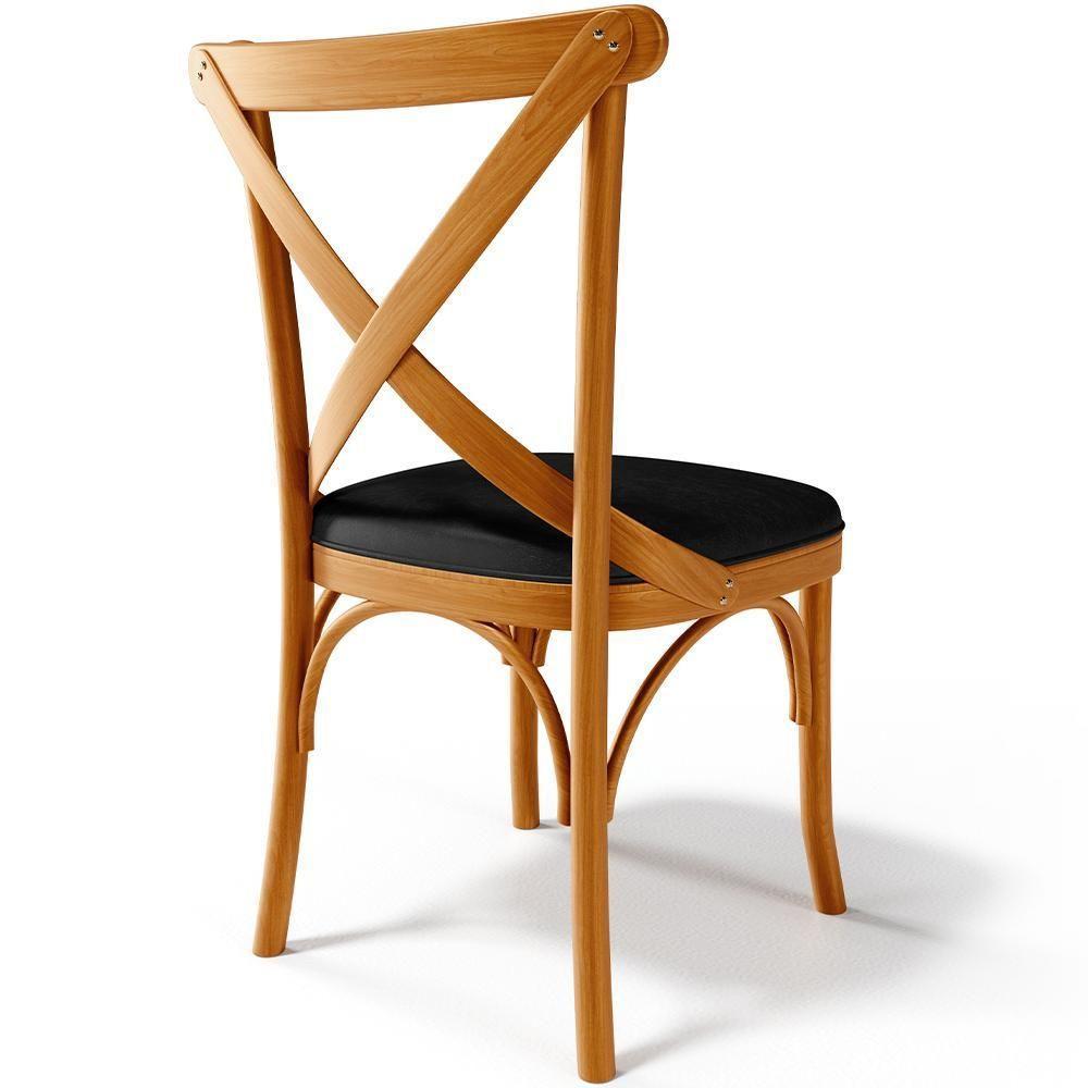 Kit 04 Cadeiras Para Sala De Jantar E Estar Living Estofada ávila L02 Couríssimo Preto - Lyam - 2