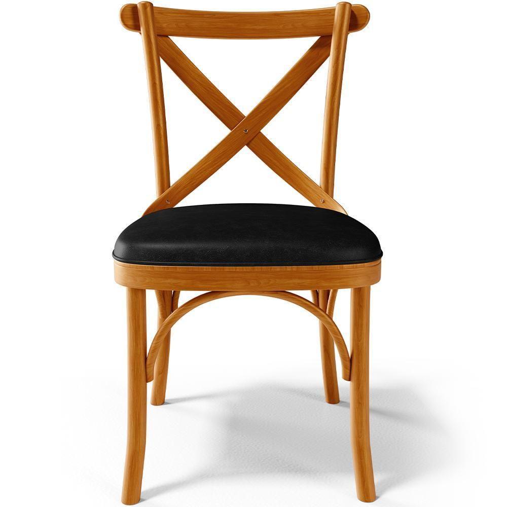 Kit 04 Cadeiras Para Sala De Jantar E Estar Living Estofada ávila L02 Couríssimo Preto - Lyam - 4