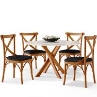 Kit 04 Cadeiras Para Sala De Jantar E Estar Living Estofada ávila L02 Couríssimo Preto - Lyam - 5