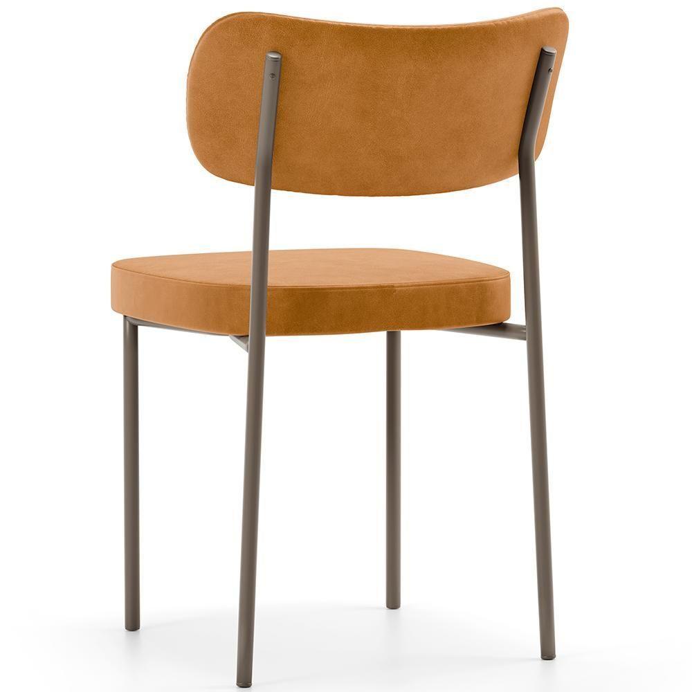 Kit 06 Cadeiras Estofadas Para Sala De Jantar Melina Base Arena L02 Couríssimo Whisky - Lyam Decor - 4