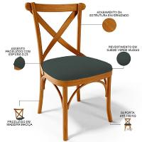 Kit 04 Cadeiras Para Sala De Jantar E Estar Living Estofada ávila L02 Suede Verde Musgo - Lyam - 6