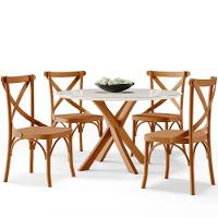 Kit 08 Cadeiras Para Sala De Jantar E Estar Living ávila L02 Madeira Maciça - Lyam - 5