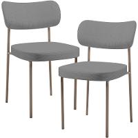 Kit 02 Cadeiras Para Sala De Jantar Melina Base Arena L02 Linho Cinza Escuro - Lyam Decor - 1