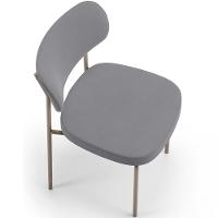 Kit 02 Cadeiras Para Sala De Jantar Melina Base Arena L02 Suede Cinza - Lyam Decor - 5