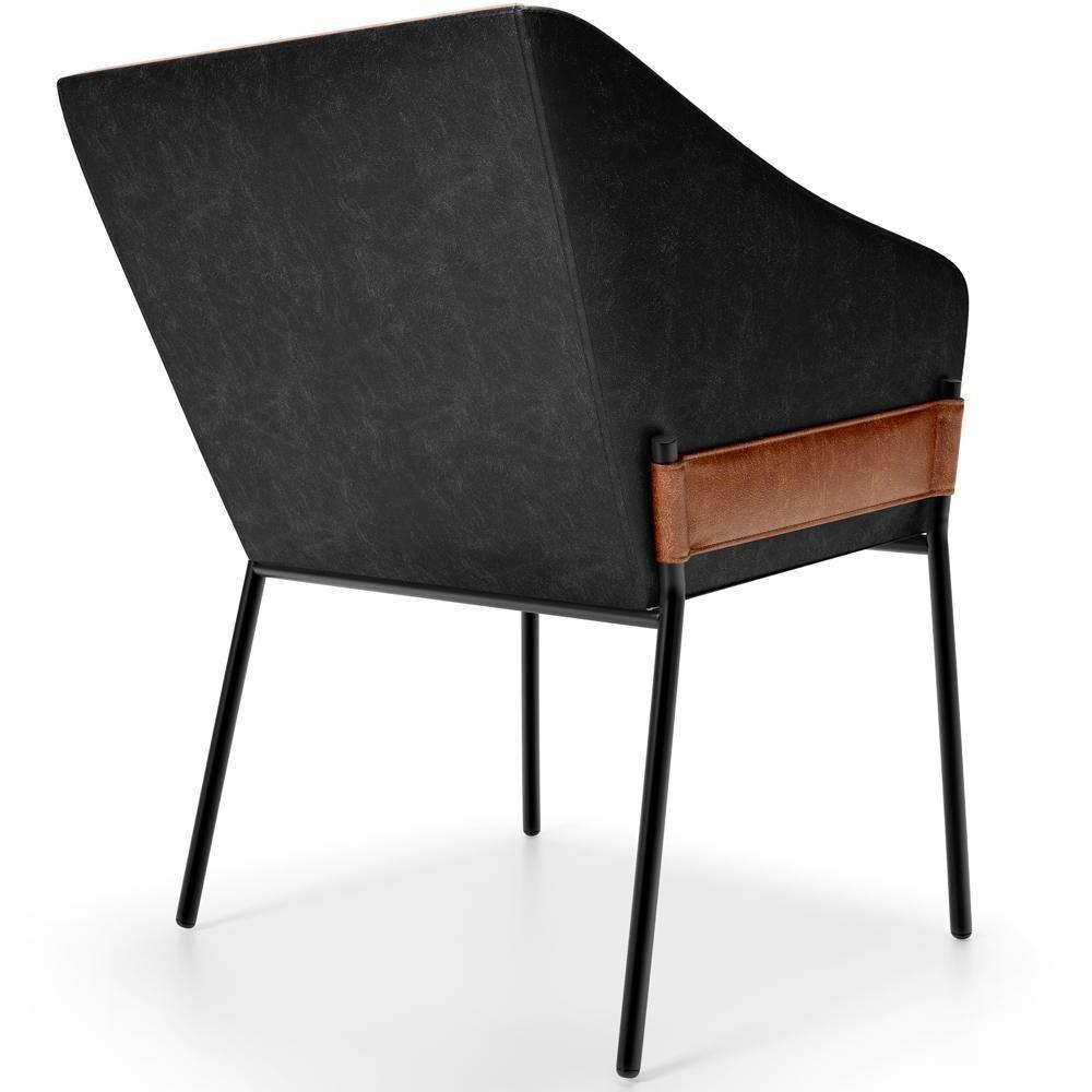 Kit 4 Cadeiras Para Sala De Jantar Estar Living Olívia L02 Couríssimo Camel Preto - Lyam Decor - 4