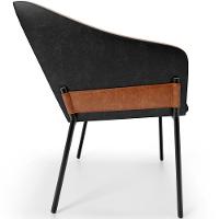 Kit 4 Cadeiras Para Sala De Jantar Estar Living Olívia L02 Couríssimo Camel Preto - Lyam Decor - 2