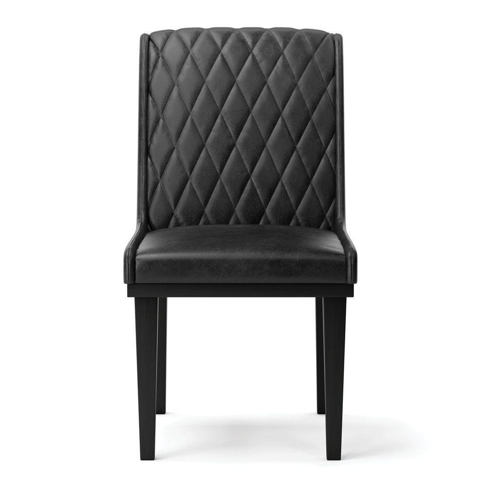 Cadeira Sala De Jantar Base Madeira Preto Kit 10 Sofia Sintético Pu Preto D03 - D'rossi - 3