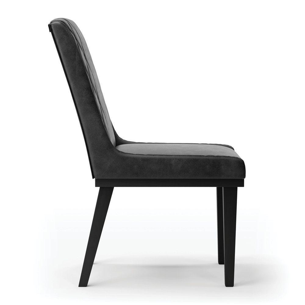 Cadeira Sala De Jantar Base Madeira Preto Kit 10 Sofia Sintético Pu D03 - D'rossi Cor Preto - 1