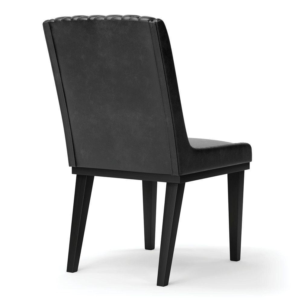 Cadeira Sala De Jantar Base Madeira Preto Kit 10 Sofia Sintético Pu D03 - D'rossi Cor Preto - 2