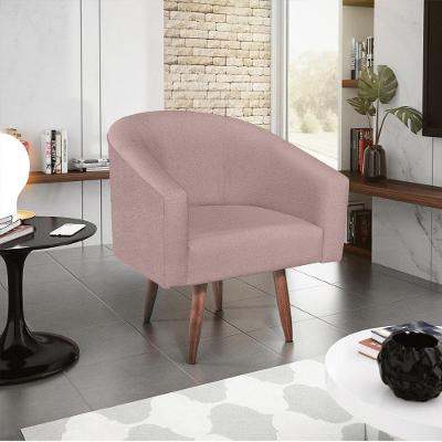 Cadeira Sala Jantar Recepção Luiza Pés Palito Linho Rosê