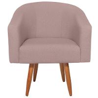 Cadeira Sala Jantar Recepção Luiza Pés Palito Linho Rosê - 2