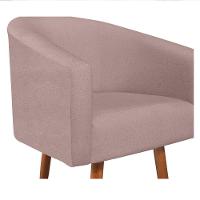 Cadeira Sala Jantar Recepção Luiza Pés Palito Linho Rosê