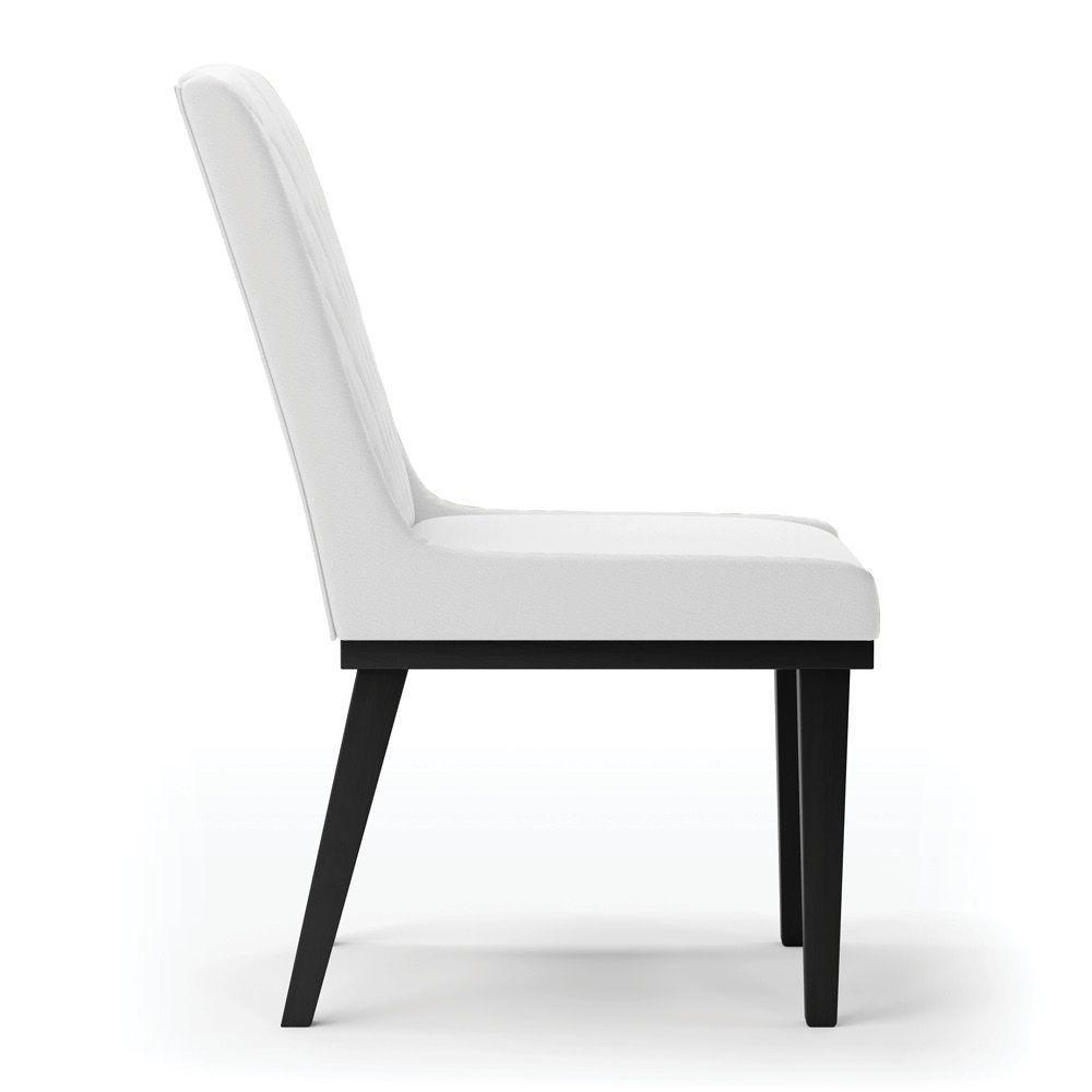 Cadeira Sala De Jantar Base Madeira Preto Kit 10 Sofia Sintético D03 - D'rossi Cor Branco - 1