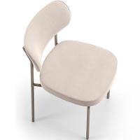 Kit 06 Cadeiras Estofadas Para Sala De Jantar Melina Base Arena L02 Suede Bege - Lyam Decor - 3