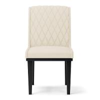 Cadeira Sala De Jantar Base Madeira Preto Kit 10 Sofia Linho D03 - D'rossi Cor Bege - 3