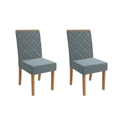 Cadeira Sala de Jantar 2CAD149FR Kit 2 Un Freijo/Linho Cinza A056 - Kappesberg