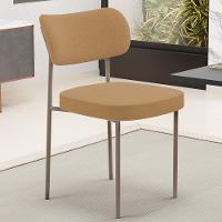 Kit 08 Cadeiras Estofadas Para Sala De Jantar Melina Base Arena L02 Bouclê Mostarda - Lyam Decor - 4