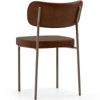 Kit 06 Cadeiras Estofadas Para Sala De Jantar Melina Base Arena L02 Couríssimo Marrom - Lyam Decor