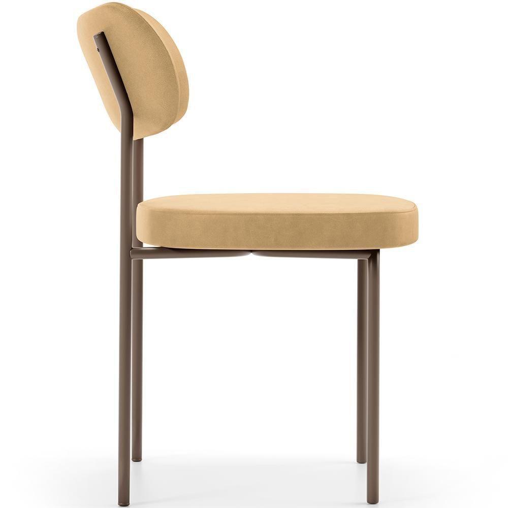 Kit 06 Cadeiras Estofadas Para Sala De Jantar Melina Base Arena L02 Couríssimo Fendi - Lyam Decor - 2