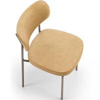 Kit 06 Cadeiras Estofadas Para Sala De Jantar Melina Base Arena L02 Couríssimo Fendi - Lyam Decor - 5