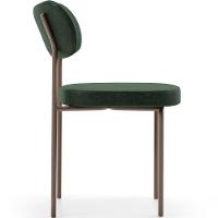 Kit 06 Cadeiras Estofadas Para Sala De Jantar Melina Base Arena L02 Couríssimo Verde Musgo - Lyam Decor - 2