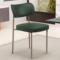 Kit 06 Cadeiras Estofadas Para Sala De Jantar Melina Base Arena L02 Couríssimo Verde Musgo - Lyam Decor - 6