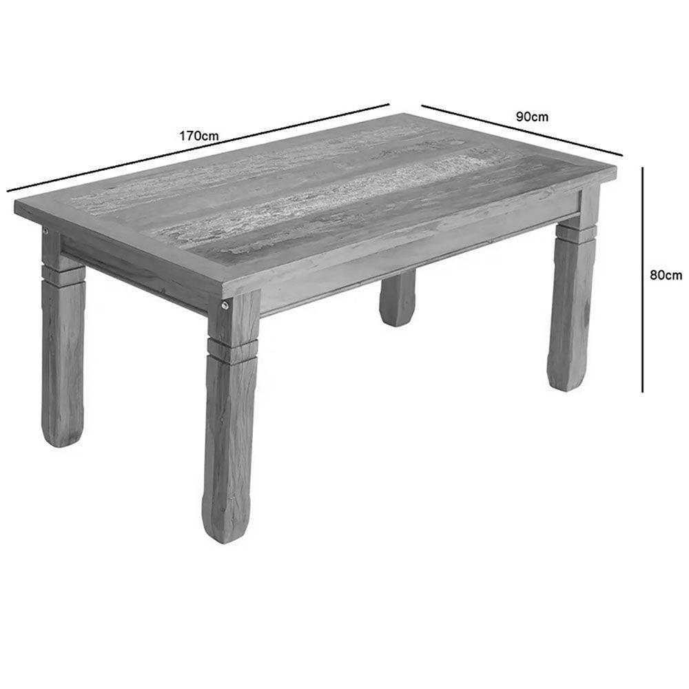 Mesa De Jantar 1,7 M Madeira Maciça Com Pátina - 2