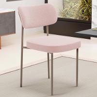 Kit 08 Cadeiras Estofadas Para Sala De Jantar Melina Base Arena L02 Bouclê Rosê - Lyam Decor - 4