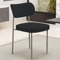 Kit 08 Cadeiras Estofadas Para Sala De Jantar Melina Base Arena L02 Bouclê Preto - Lyam Decor - 4