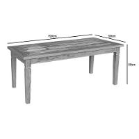 Mesa De Jantar 1,9 M Madeira Maciça Com Pátina - 2