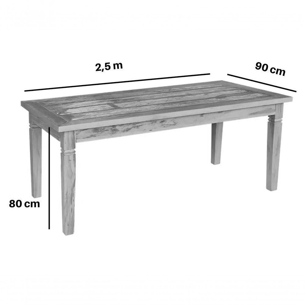 Mesa De Jantar 2,5 M Madeira De Maciça - Natural - 2