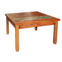 Mesa De Jantar Em Madeira Maciça 1,5 X 1,5 M Com Pátina - 1