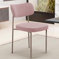Kit 06 Cadeiras Estofadas Para Sala De Jantar Melina Base Arena L02 Suede Rosê - Lyam Decor - 6