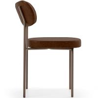 Kit 08 Cadeiras Estofadas Para Sala De Jantar Melina Base Arena L02 Couríssimo Marrom - Lyam Decor - 2