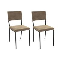 Cadeira Sala de Jantar Zaria Kit 2 Un Preto Fosco/Bege A036 Suede Veludo - Kappesberg - 1
