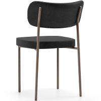 Kit 06 Cadeiras Estofadas Para Sala De Jantar Melina Base Arena L02 Couríssimo Preto - Lyam Decor