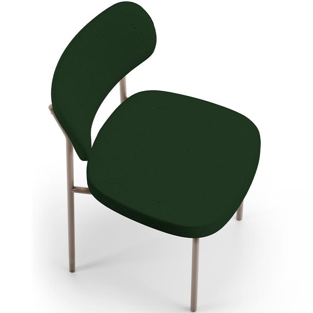 Kit 06 Cadeiras Estofadas Para Sala De Jantar Melina Base Arena L02 Suede Verde Musgo - Lyam Decor - 5